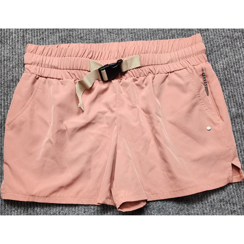Bearpaw Outdoors Womens‎ Pink Hiking Shorts Belted Elastic Waist Large
